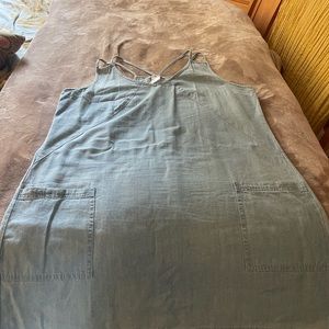 light blue denim sundress